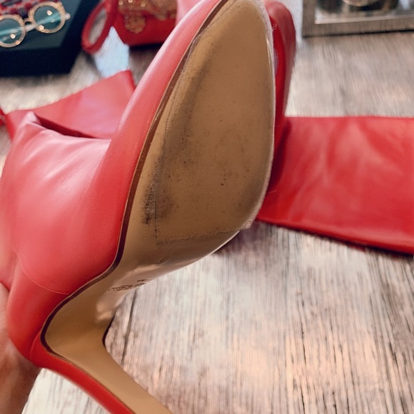 Over The Knee Red Leather Boots 39 - Picture 8 of 8